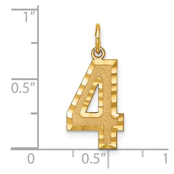 14k Yellow Gold, Varsity Collection, Large D/C Pendant Number 4 - Picture 4 of 5